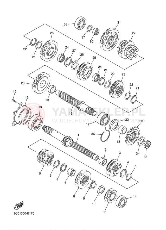 Schemat "Skrzynia biegów " do Yamaha YZFR6 YZFR6YCO/YZFR6YO
