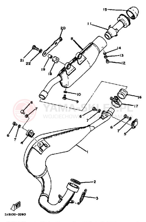 Schemat "Wydech końcowy" do Yamaha IT175J