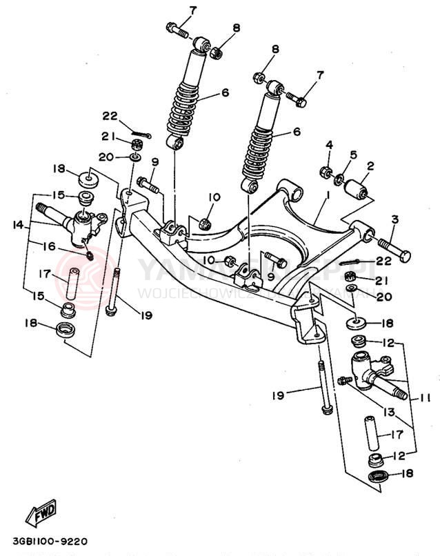 Schemat "Koło przód" do Yamaha BADGER YFM80G