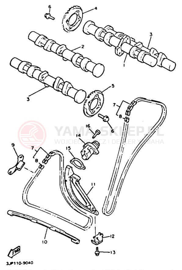 Schemat "Rozrząd - łańcuszek" do Yamaha V-MAX 1200 VMX12D/VMX12DC