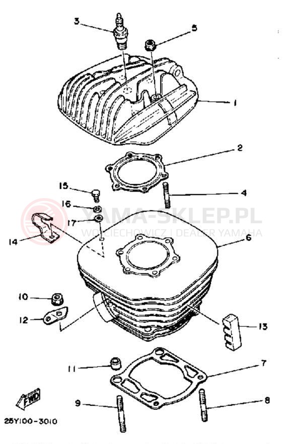 Schemat "cylinder" do Yamaha IT250K