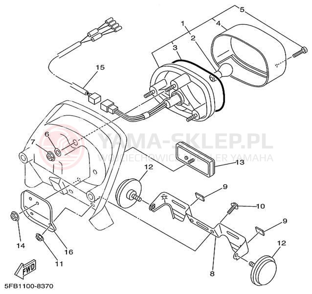 Schemat "lampa tył" do Yamaha V-STAR CUSTOM XVS650KC/XVS650K