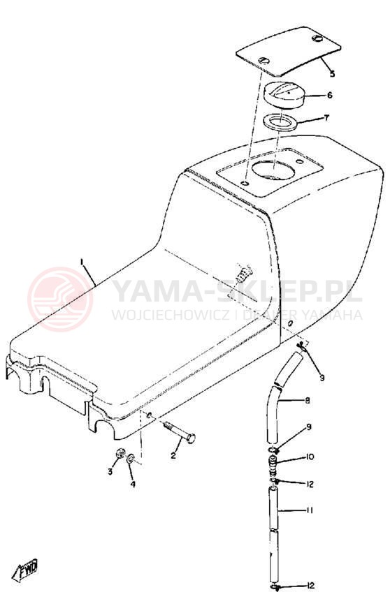Schemat "siedzenie" do Yamaha TR2 TR2B TR2B
