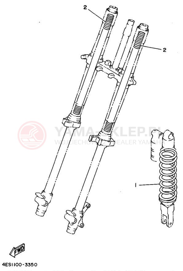 Schemat "Zawieszenie przód" do Yamaha YZ80G1