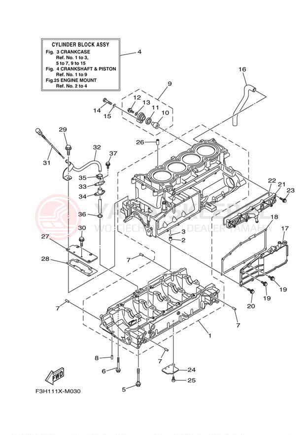 Schemat "Obudowa silnika" do Yamaha 212SS CALIFORNIA XAT1800CLN