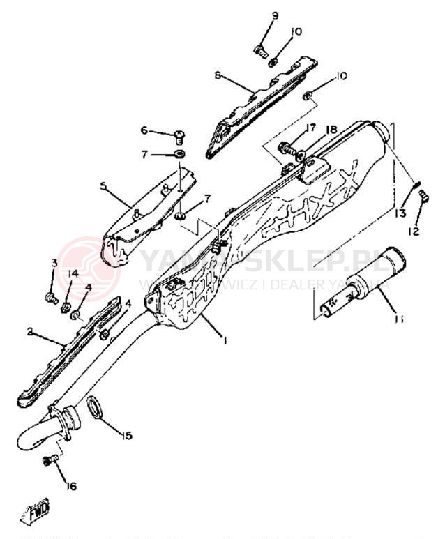 Schemat "Wydech końcowy" do Yamaha XT250H