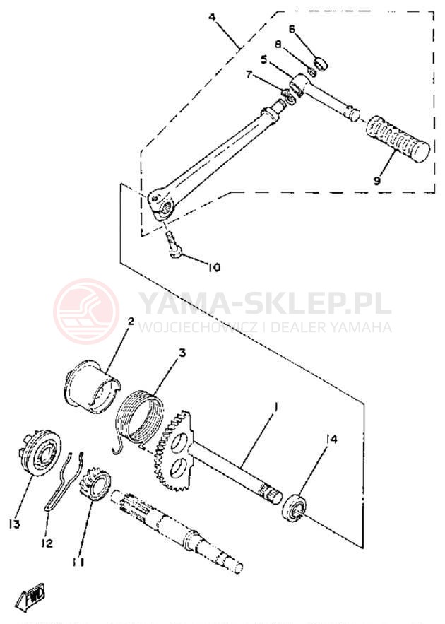 Schemat "kopniak" do Yamaha QT50H