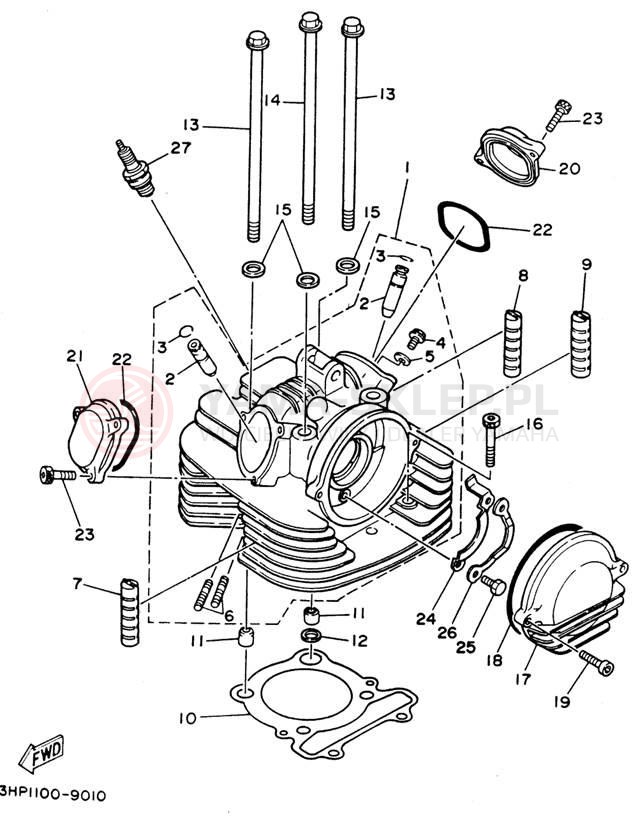 Schemat "głowica" do Yamaha WARRIOR YFM350XF_M
