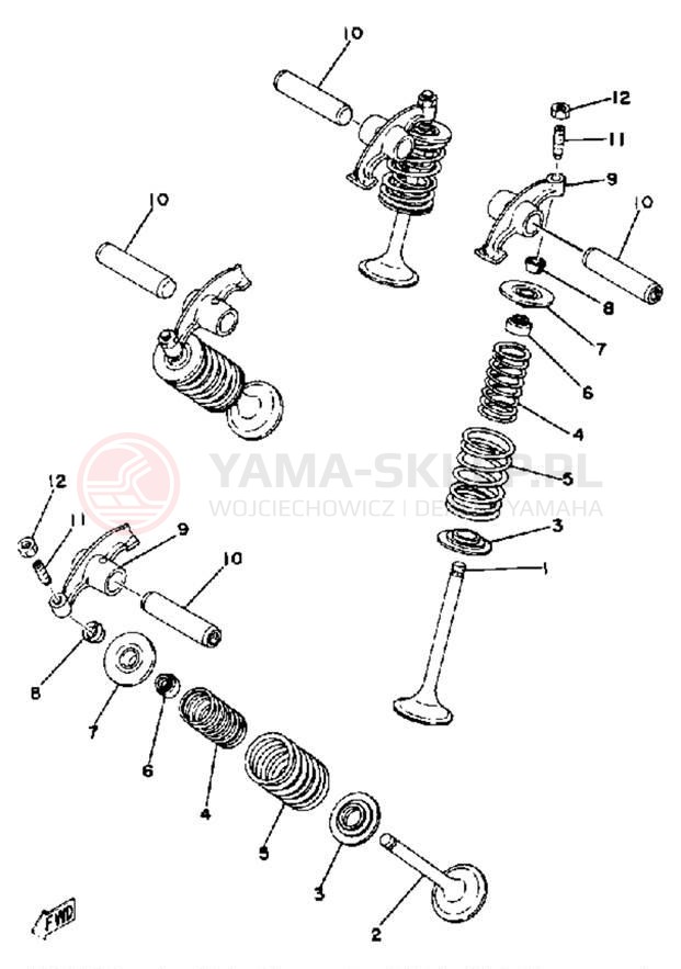 Schemat "zawory" do Yamaha XS400SH