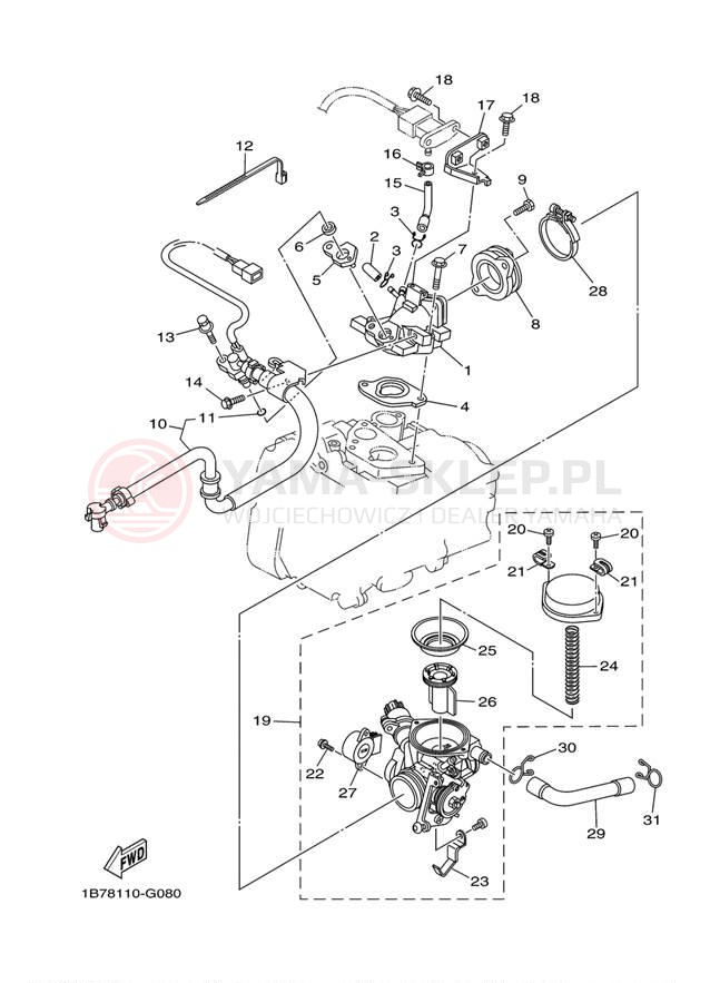 Schemat "Wtrysk paliwa" do Yamaha MORPHOUS CP250XL