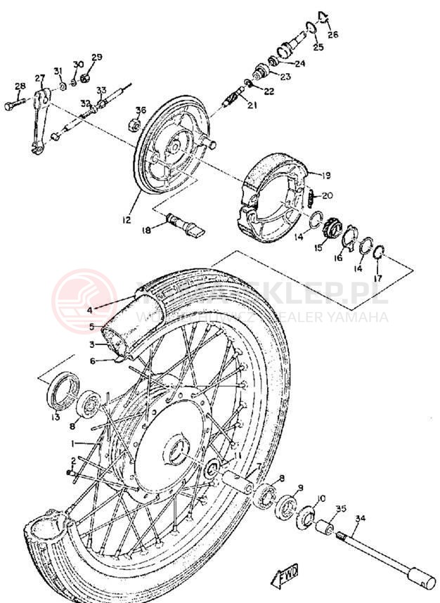 Schemat "Koło przód" do Yamaha YAS1C
