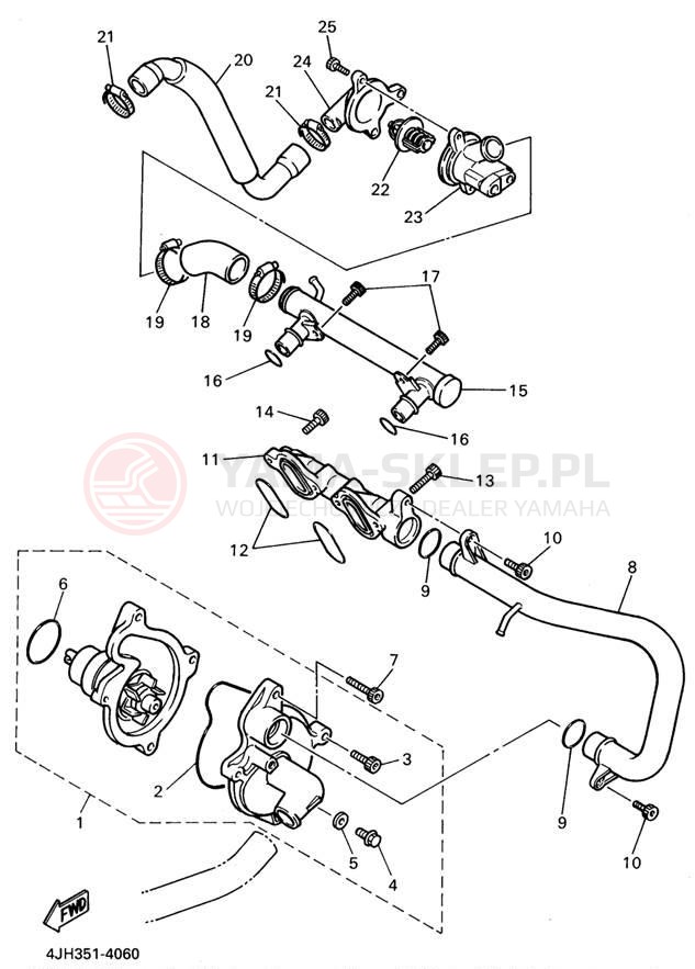 Schemat "Pompa wody" do Yamaha YZF600RG
