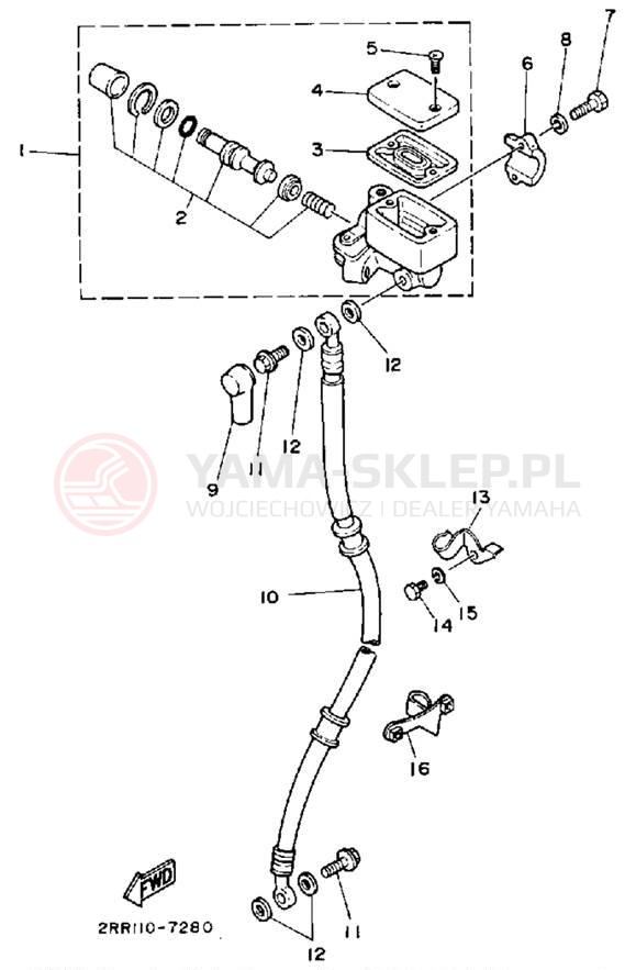 Schemat "Pompa hamulcowa przednia" do Yamaha YSR50A