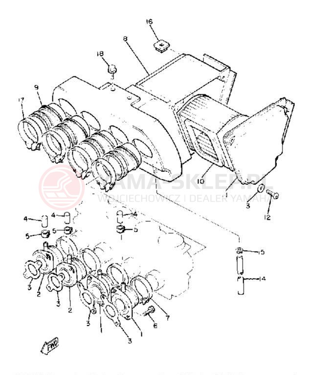 Schemat "Wtrysk paliwa" do Yamaha XJ550RH