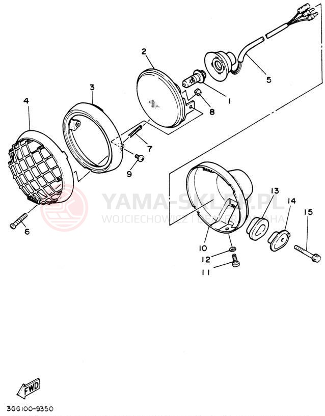 Schemat "Lampa przód" do Yamaha BANSHEE YFZ350F_MN