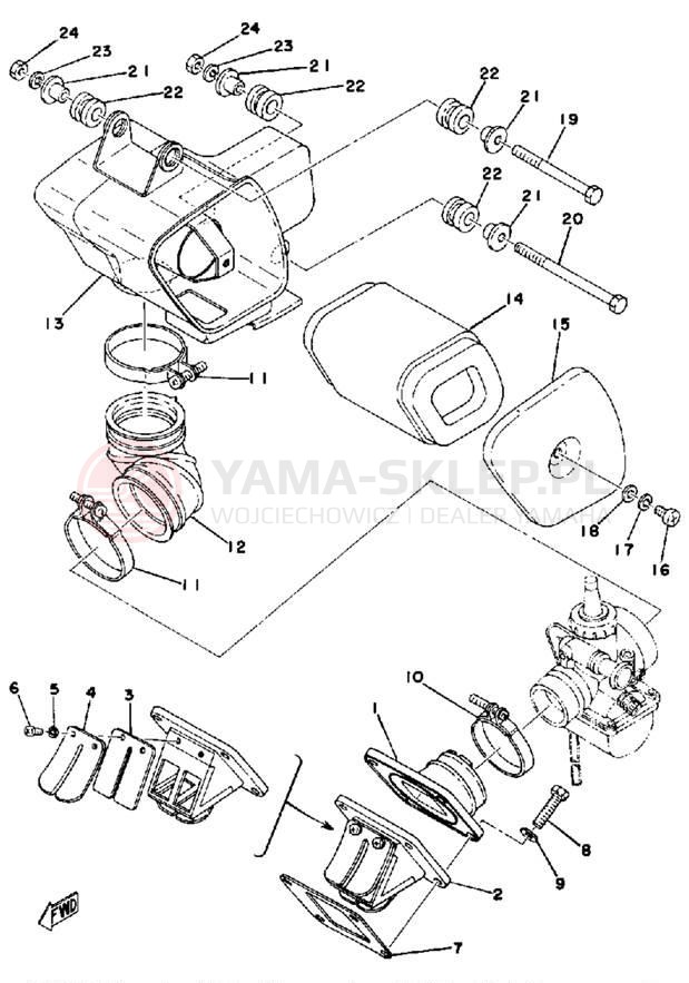 Schemat "Wtrysk paliwa" do Yamaha DT125C