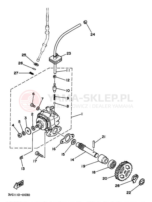 Schemat "Pompa olejowa" do Yamaha RT180J