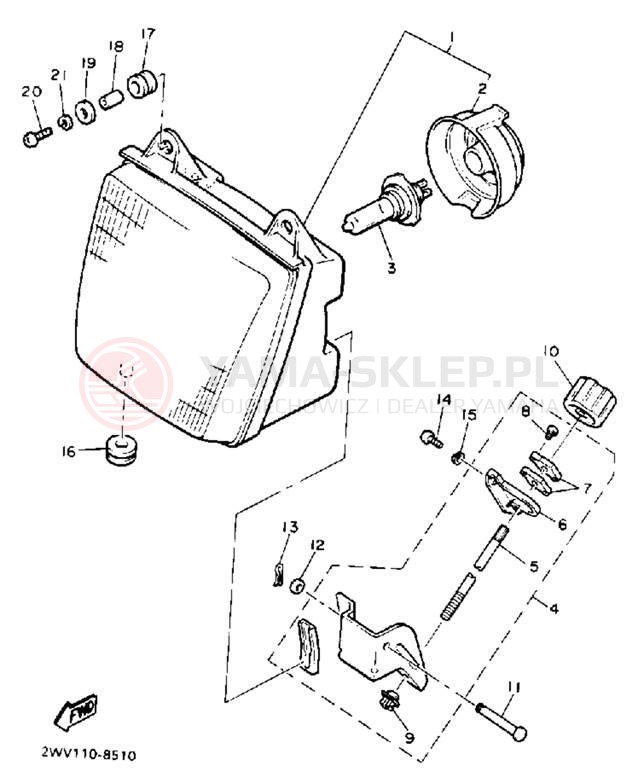 Schemat "Lampa przód" do Yamaha XVZ13DD/XVZ13DDC