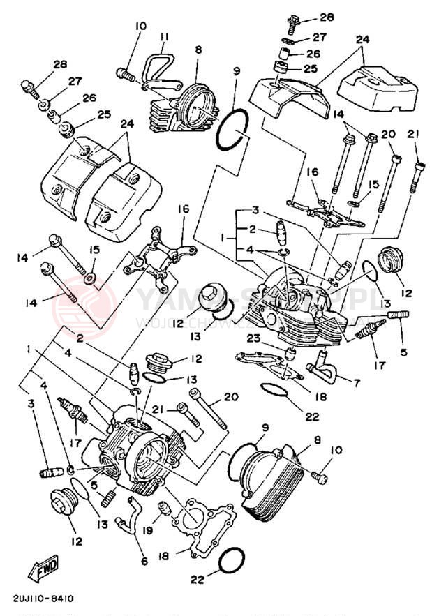 Schemat "głowica" do Yamaha ROUTE 66 XV250UC/XV250U