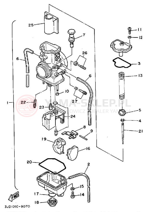 Schemat "Gaźnik" do Yamaha YZ250W