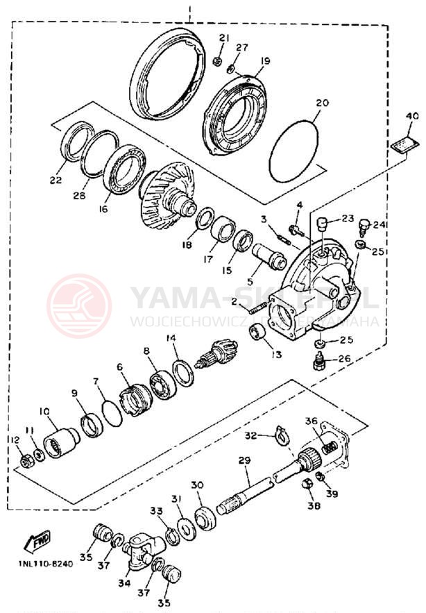 Schemat "Wał napędowy" do Yamaha XVZ13U/XVZ13UC