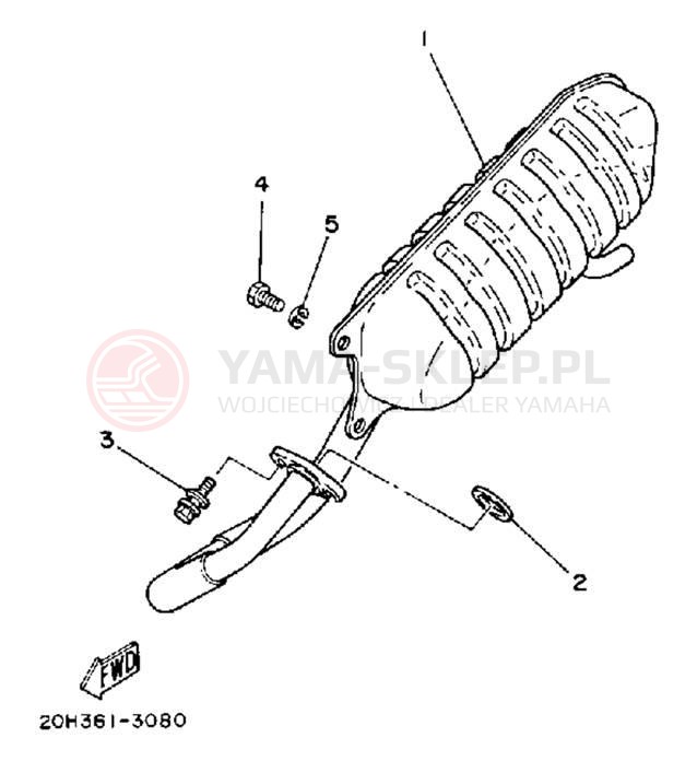 Schemat "Wydech końcowy" do Yamaha RIVA 50 CA50S