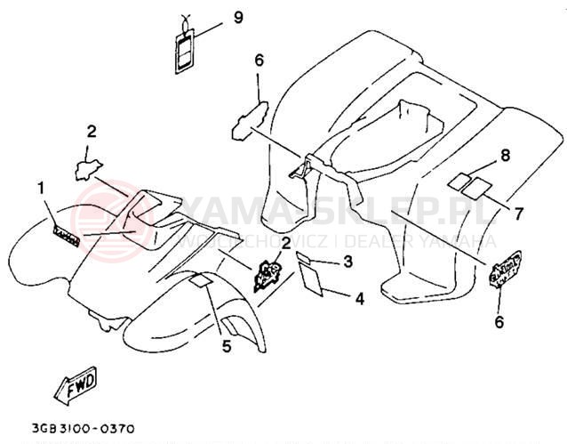 Schemat "naklejki" do Yamaha CHAMP YFM100A