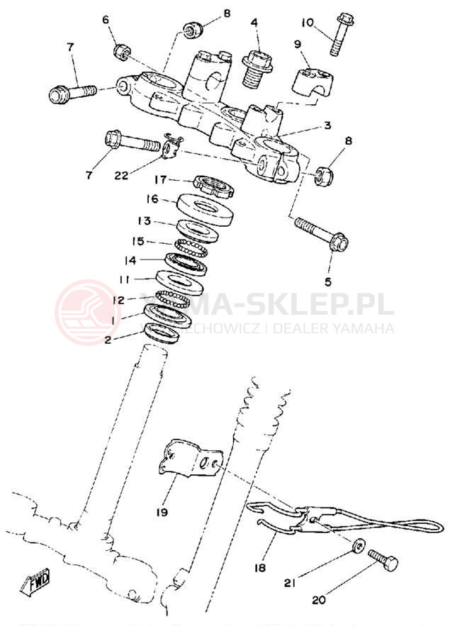 Schemat "Półki zawieszenia" do Yamaha DT125G