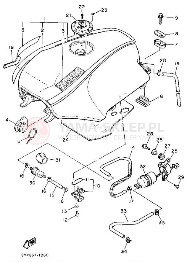 Schemat "zbiornik paliwa" do Yamaha FJ1200AEC/FJ1200AE