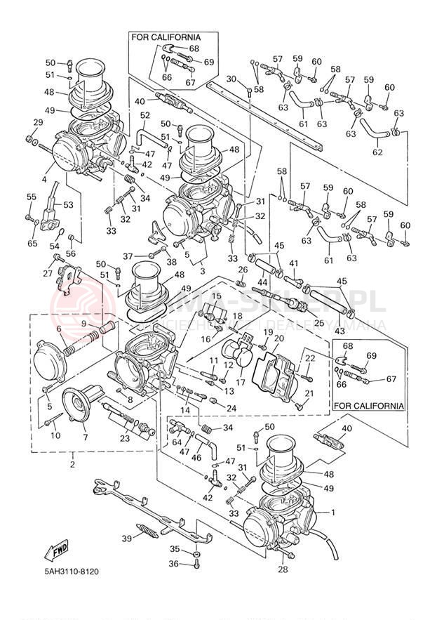 Schemat "Gaźnik" do Yamaha YZF600R YZF600RN/YZF600RNC