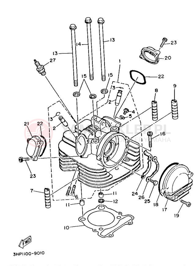Schemat "głowica" do Yamaha BIG BEAR 4WD YFM350FWB
