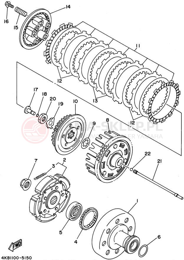Schemat "sprzęgło" do Yamaha YFM35FXG_M