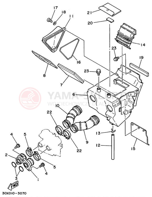 Schemat "Wtrysk paliwa" do Yamaha XT350L/XT350LC