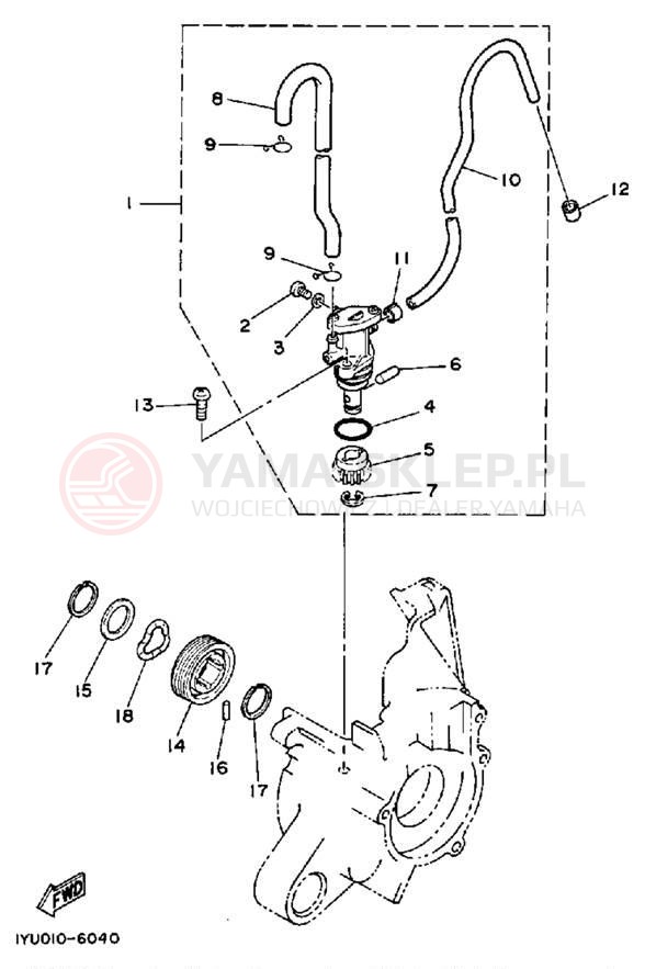 Schemat "Pompa olejowa" do Yamaha RAZZ SH50U/SH50MU