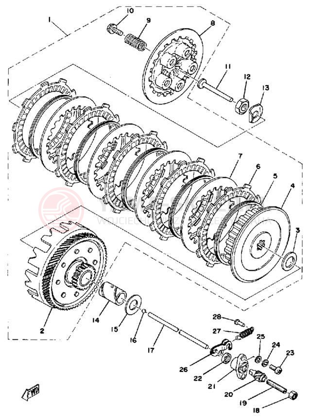 Schemat "sprzęgło" do Yamaha DT125C