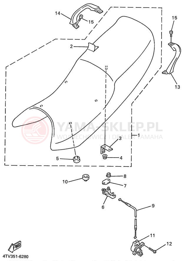 Schemat "siedzenie" do Yamaha YZF600R YZF600RL/YZF600RLC