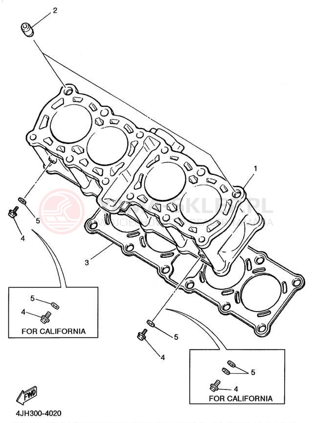Schemat "cylinder" do Yamaha YZF600RHC/YZF600RH
