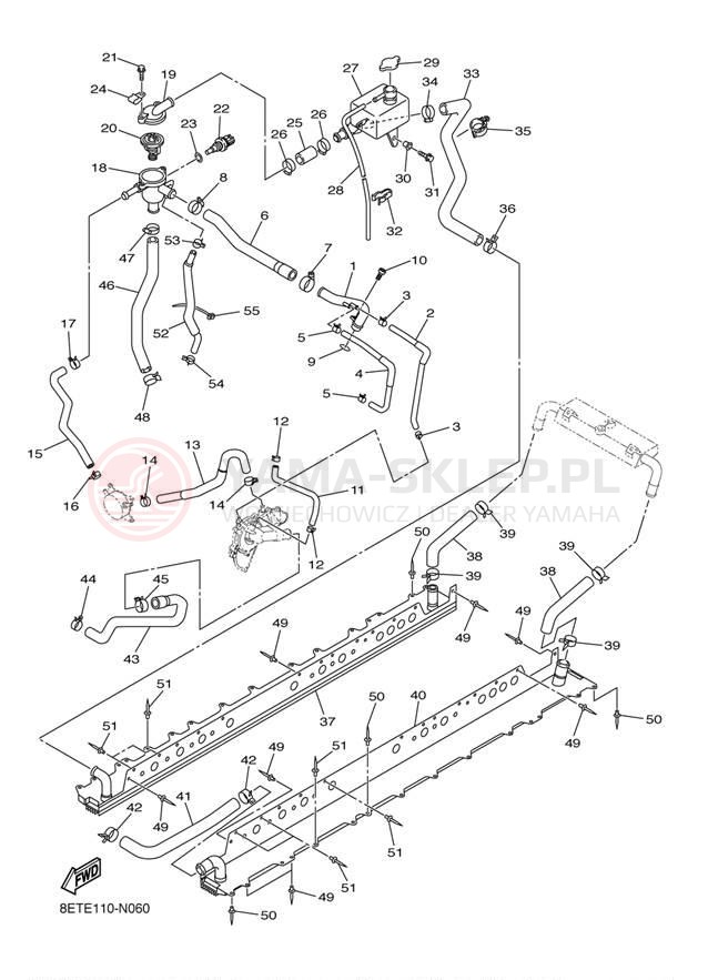 Schemat "Układ chlodzenia" do Yamaha RS VENTURE RST90ES
