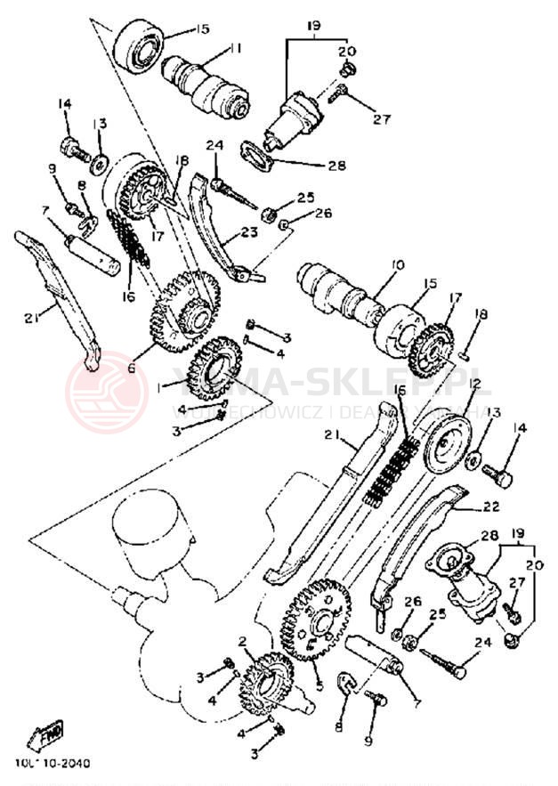 Schemat "Rozrząd - łańcuszek" do Yamaha XV920J