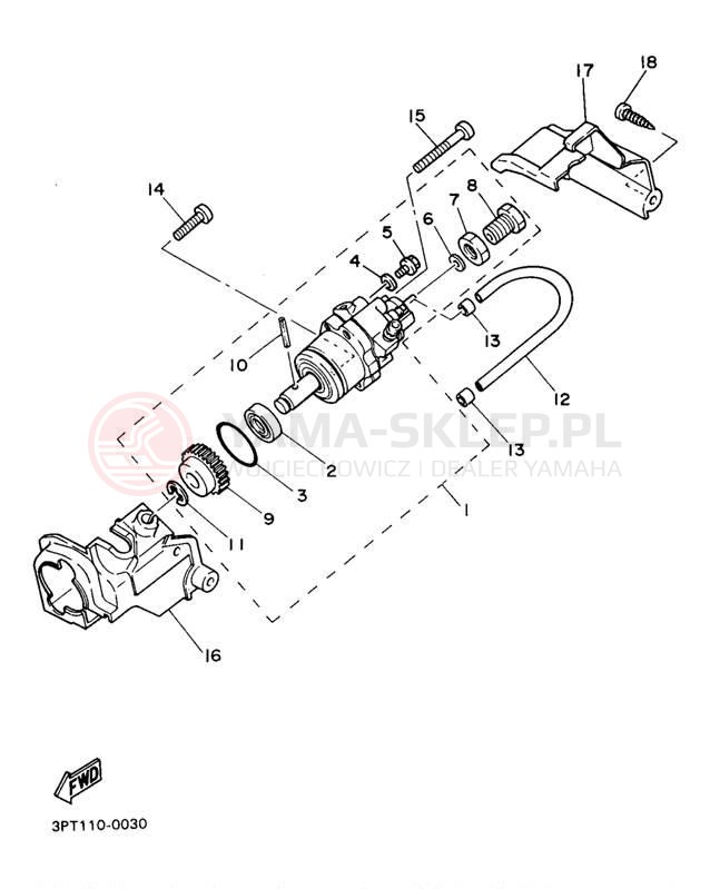 Schemat "Pompa olejowa" do Yamaha PW50J1