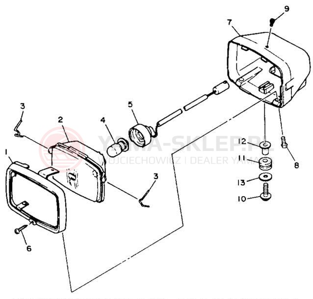 Schemat "Lampa przód" do Yamaha WARRIOR YFM350XB_M