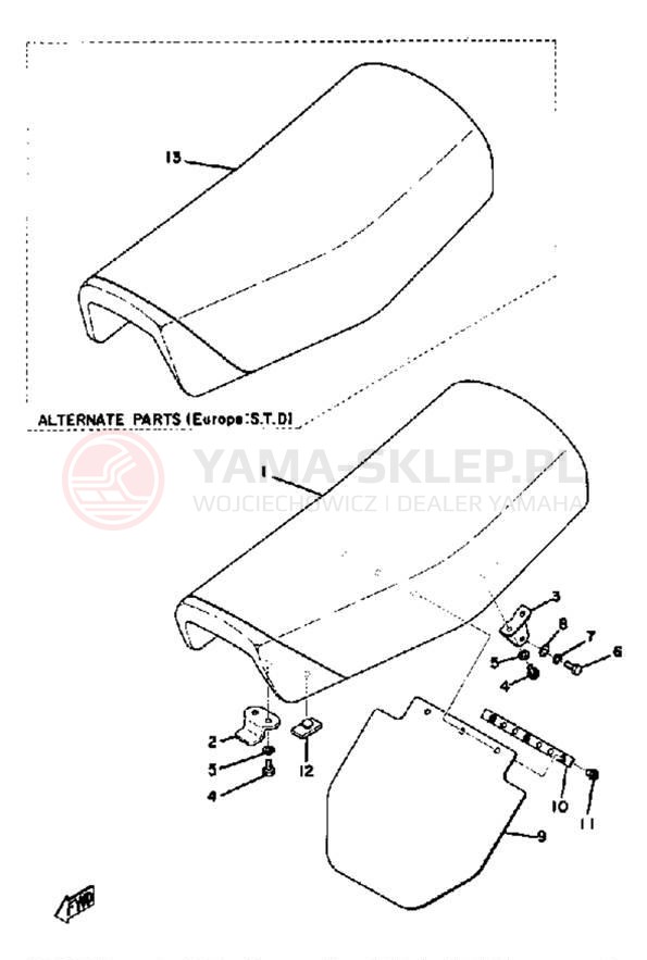 Schemat "siedzenie" do Yamaha MX400B