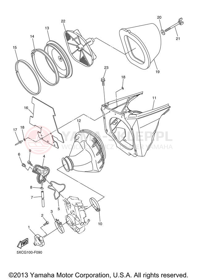 Schemat "Wtrysk paliwa" do Yamaha YZ250F YZ250FXL/YZ250FXW