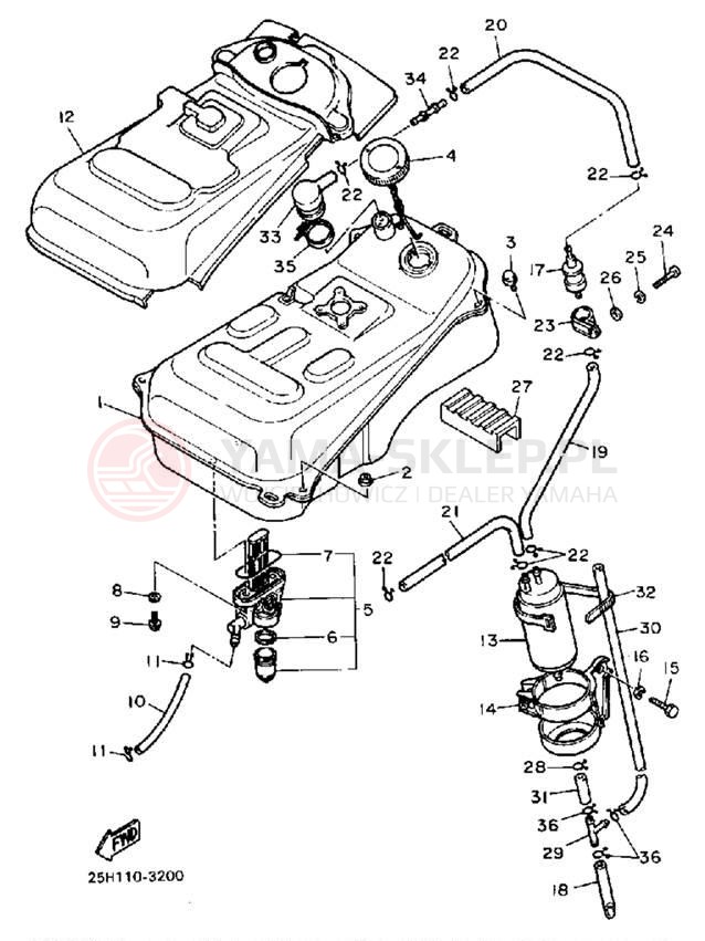 Schemat "Zbiornik paliwa" do Yamaha RIVA 180 XC180L/XC180LC
