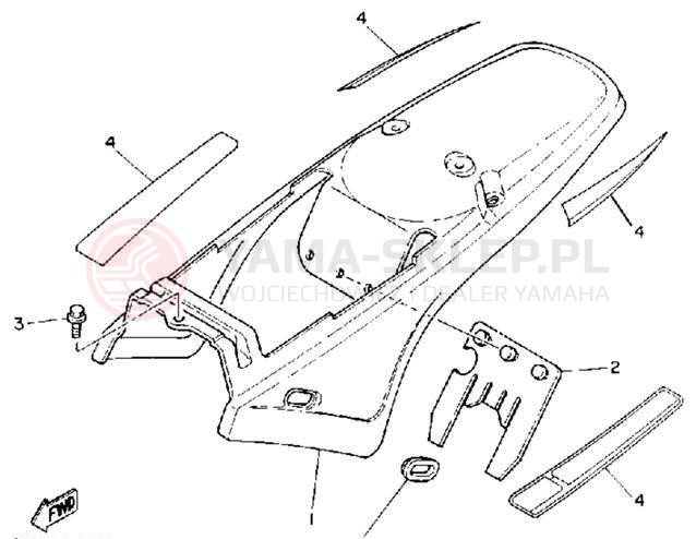 Schemat "Pokrywa boczna" do Yamaha Y-ZINGER PW80D