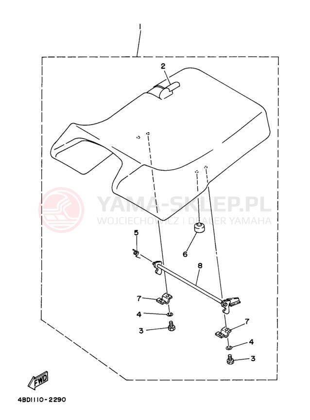 Schemat "siedzenie" do Yamaha TIMBERWOLF YFB250UK
