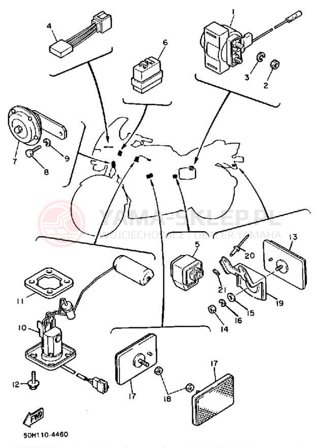 Schemat "układ elektryczny" do Yamaha FJ1100L/FJ1100LC