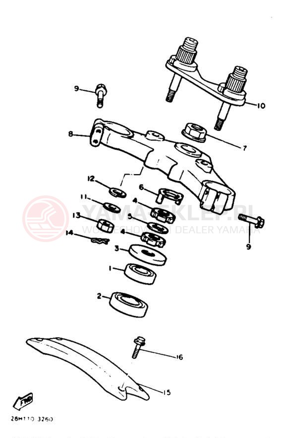 Schemat "Półki zawieszenia" do Yamaha XVZ12DN