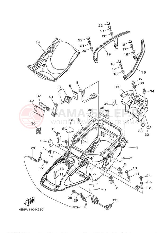 Schemat "siedzenie" do Yamaha TMAX XP500AB