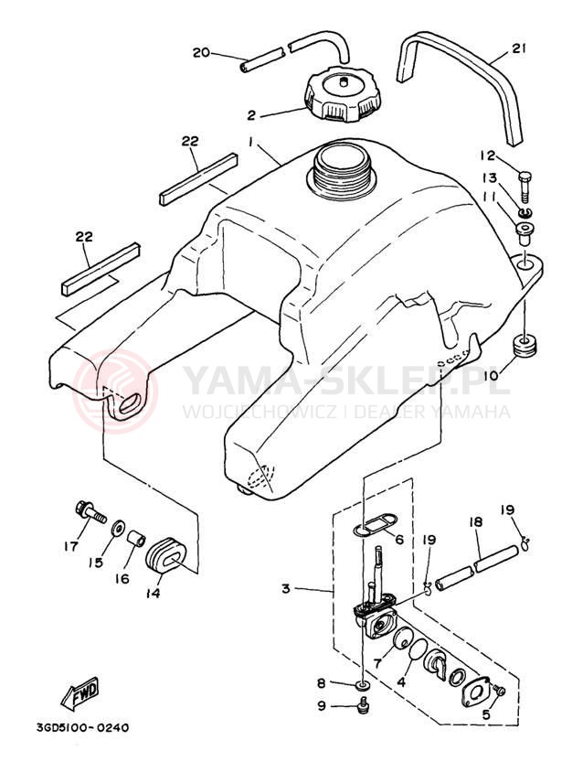 Schemat "zbiornik paliwa" do Yamaha WARRIOR YFM350XJ/YFM350XJ_M